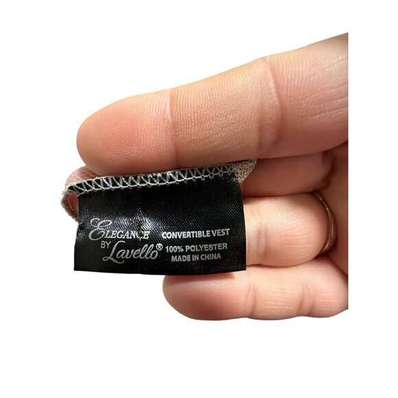 🍒 2/$20 🍒 Silver Striped Sheer Cascading Front Cardigan OS - Picture 5 of 6